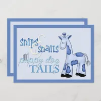 Snips & Snails Baby Boy Blue Shower Invitation