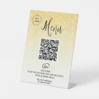 *~*Table Tent Menu Glitter tabletop Pedestal Sign