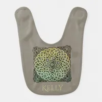 Celtic Knotwork Mandala Personalized Baby Bib