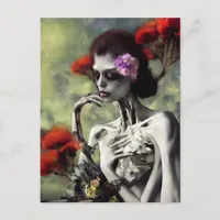 Skeletal Beauty AI generated art Postcard