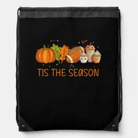 Tis The Season Football Pumpkin Spice Everything F Drawstring Bag