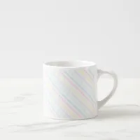 Rainbow Color Diagonal Pastel Candy Stripes Espresso Cup