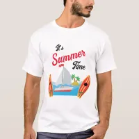 Summer Travel Time Beach Waves Vacation Ocean T-Shirt