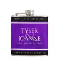 Elegant 12th Silk Wedding Anniversary Celebration Flask