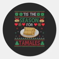 Tis Season For Tamales Funny Christmas Food Classic Round Sticker