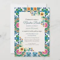Talavera Majolica Sunflower Fiesta Spanish Wedding Invitation