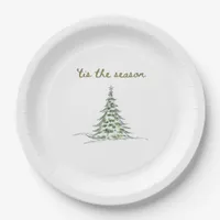 Tis The Season Christmas Tree Debbie Groovy Santa Paper Plates
