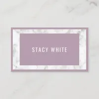 Marble Border Minimal Modern Trendy Purple Business Card