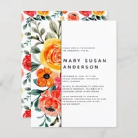 BUDGET Floral Celebration of Life Invitation