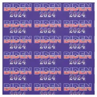 Biden 2024 American Flag Typography Blue Fabric