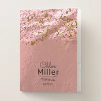 Rose Gold Foil Glittery Stylish Glam Makeup Artist Pocket Folder