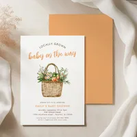 Locally Grown Script Farmers Market Baby Shower  Invitation