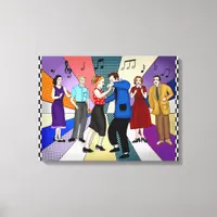 Couple Dancing  | Retro Nostalgic 1950's Canvas Print