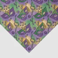 Mardi Gras Masks and Beads Purple Green Yellow Tissue Paper