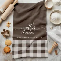 Gather Fall Brown & White Buffalo Check Kitchen Towel