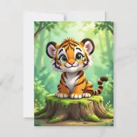 Baby Tiger | Cute Cartoon Kid's Nursery Art Postcard