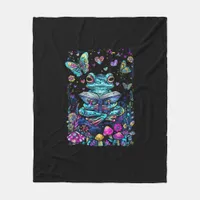 Frog Aesthetic Cottagecore Goblincore Reading Fleece Blanket