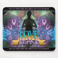 Love Peace Zen Yoga Fractal Art Mousepad