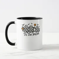 Retro Tis The Season Checkered Halloween Mug