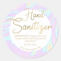 Gold Holographic Chic Hand Sanitizer Labels