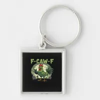 F Caw F Funny Chicken Halloween Vintage Classic Keychain