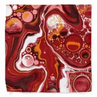  Burgundy White Digital Fluid Art  Bandana