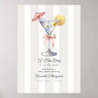 A Tini One on the Way Martini Baby Shower Welcome Poster