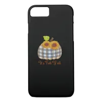 It’s Fall Y’all Pumpkin Plaid Design Halloween Fun iPhone 8/7 Case