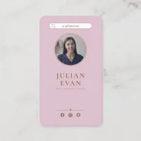 Elegant Instagram Dusty Pink Business Card