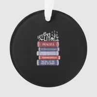 Let's Get Lit - Vintage Horror Book Lover Bookworm Ornament