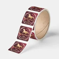 Golden Horse Blossom Lunar Festival Gift Label