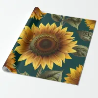 Sunflower Floral Pattern design Gift Wrapping Paper