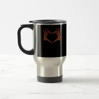 Skeleton Hand Heart Sign Costume Halloween Design Travel Mug