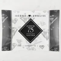 Elegant 75th Diamond Wedding Anniversary Trinket Tray