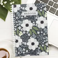 Navy Blooms Floral Personalized  Planner