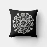 *~* Grounding Black & White Mandala Throw Pillow