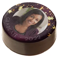 Graduation party burgundy gold stars photo chocolate covered oreo