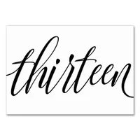 Wedding Table Numbers - Luxe Typography - Black 13