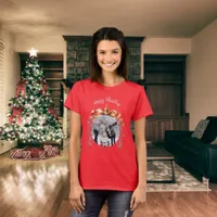 Christmas red bauble family photo woman T-Shirt