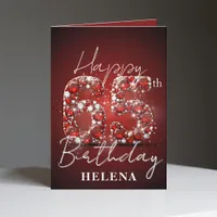 Glamorous Burgundy Red Jewel Bling 65th Birthday Card