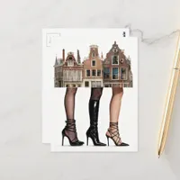 These Houses Have Legs Collage Postcard