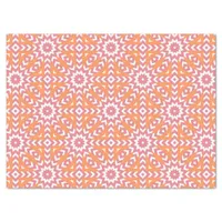 Orange & Pink Stylish Mosaic Geometric Pattern Tissue Paper
