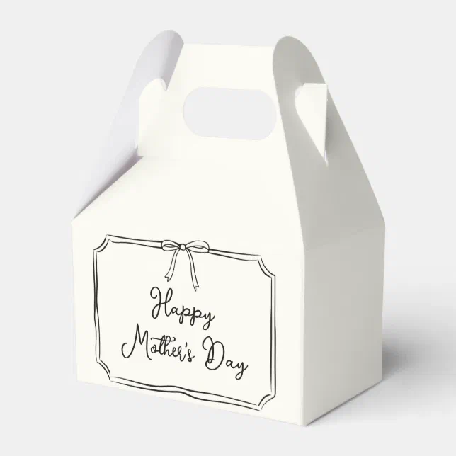 Hand Drawn Coquette Bow Happy Mother's Day Gift Favor Boxes