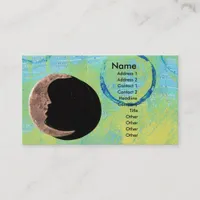 Moon on Abstract Painting Business Card