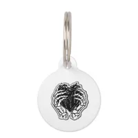 Skeleton Heart Hands Funny Pet ID Tag