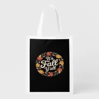 It’s Fall Y’all Halloween Bats Pumpkin Trendy Grocery Bag