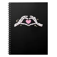 Funny Skeleton Heart Hands Creative Vibe Notebook