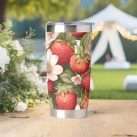 Floral Strawberry Tumbler