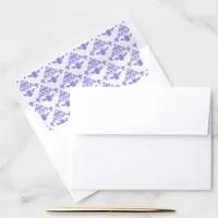 Elegant Lavender Purple Damask Envelope Liner