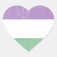 Gender Queer Flag Colors  Heart Sticker